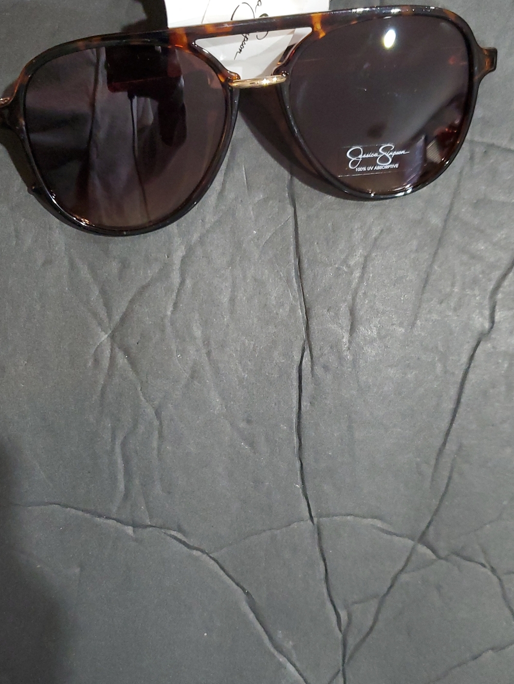 Jessica Simpson j6382 brown tortoiseshell aviator flat brow style sunglasses new - Picture 10 of 12
